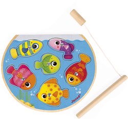 Janod houten puzzelspel - magnetisch visspel voor kinderen - educatief speelgoed