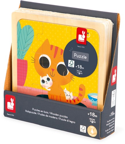 Janod houten puzzel kat Peanut - educatief speelgoed FSC hout-2