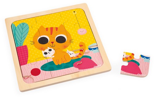 Janod houten puzzel kat Peanut - educatief speelgoed FSC hout