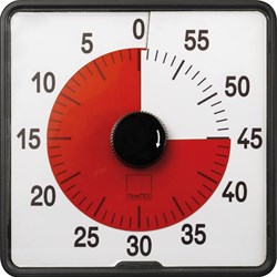 Eduplay aftel timer classic zwart-wit-rood kunststof klok leren klokkijken