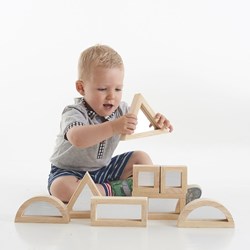 TickiT spiegel blokkenset groot - houten bouwspeelgoed met spiegel