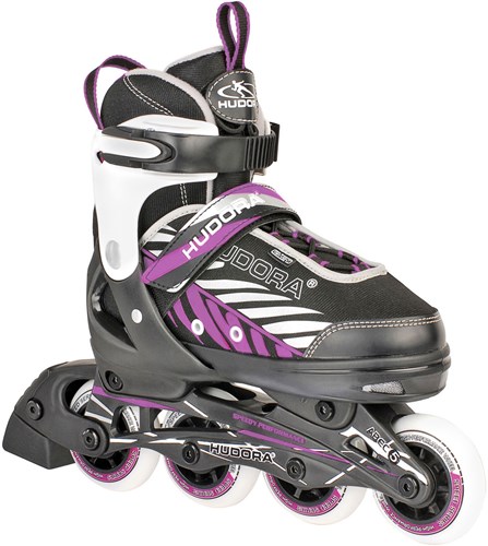 Hudora skeelers inline skates zwart-paars maat 37-40 verstelbaar