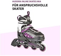 Hudora skeelers inline skates zwart-paars maat 37-40 verstelbaar-2