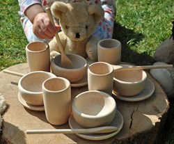 Cosy TEDDY BEAR WOODEN TEA SET (16PK)