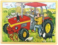 Bigjigs Houten Puzzel Tractor - 24 stukjes