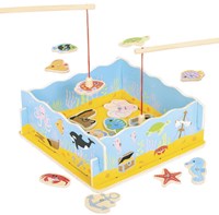 BigJigs houten visspel magnetisch hengelspel met basis-3