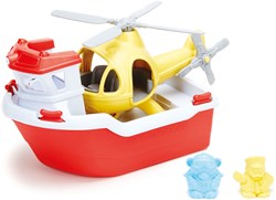 Green Toys Rescue Boat with Helicopter