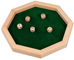 Goki dobbelsteenbord hout met dobbelstenen - bordspel accessoire