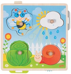 Goki houten vormenpuzzel tuin - educatief speelgoed voor kinderen