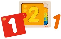 Goki educatieve puzzel - getallen - kleurrijk houten speelgoed