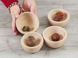 Cosy Tiny Wooden Bowls (4Pk)