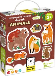 Banana Panda - Oplopende Puzzels Bosdieren - 33st.