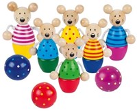 Goki houten kegelspel muizen - kleurrijk bowlingspel voor kinderen-3