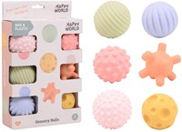 Happy World bio plastic motoriek en zintuig ballen, 6 in doo-2