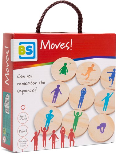 BS Toys Moves - Actief beweegspel voor kinderen en familie - Houten schijven - Spel vanaf 6 jaar