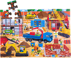 BigJigs houten bouwplaats vloerpuzzel - 48 stukjes - educatief speelgoed