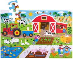 BigJigs Boerderij puzzel vloer dieren 48 stukjes educatief speelgoed
