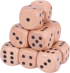 BigJigs houten dobbelstenen reuze - set van 12 stuks natuurlijk