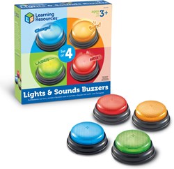 Learning Resources interactieve buzzers speelgoed set van 4 met licht en geluid