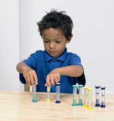 TickiT zandloper speelgoed - Mini Sand Timers 1 minuut groen set van 3